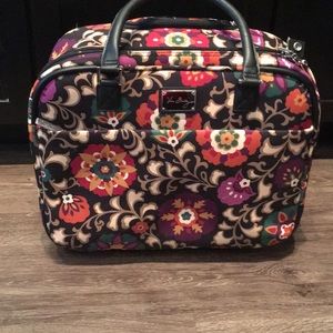 Vera Bradley Black Carry On Rolling Tote